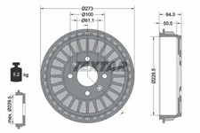 Tambor de freno 94046100 TEXTAR para SMART RENAULT