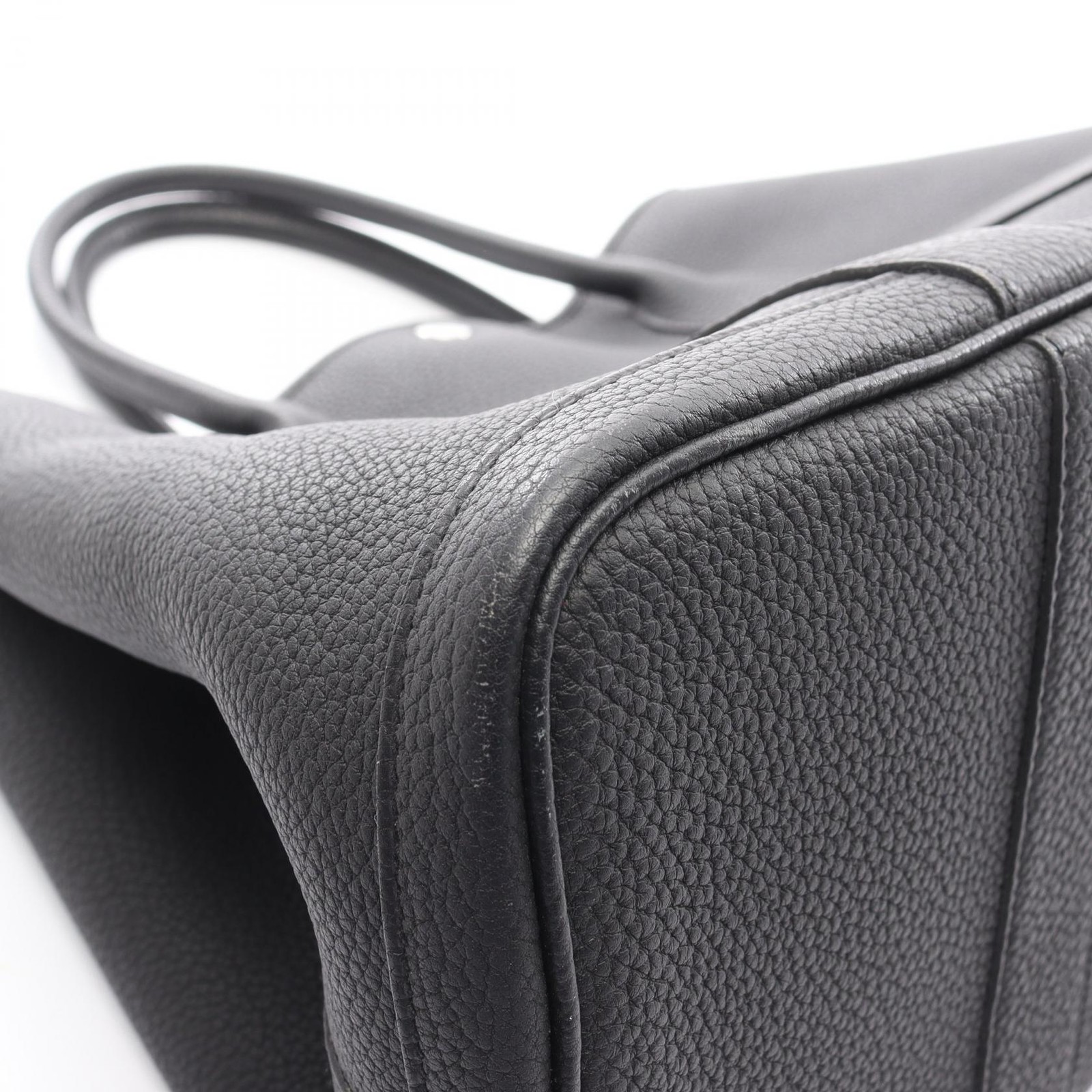 HERMES Garden party PM Tote Bag D Negonda leather Black Used Women SHW thumbnail 9