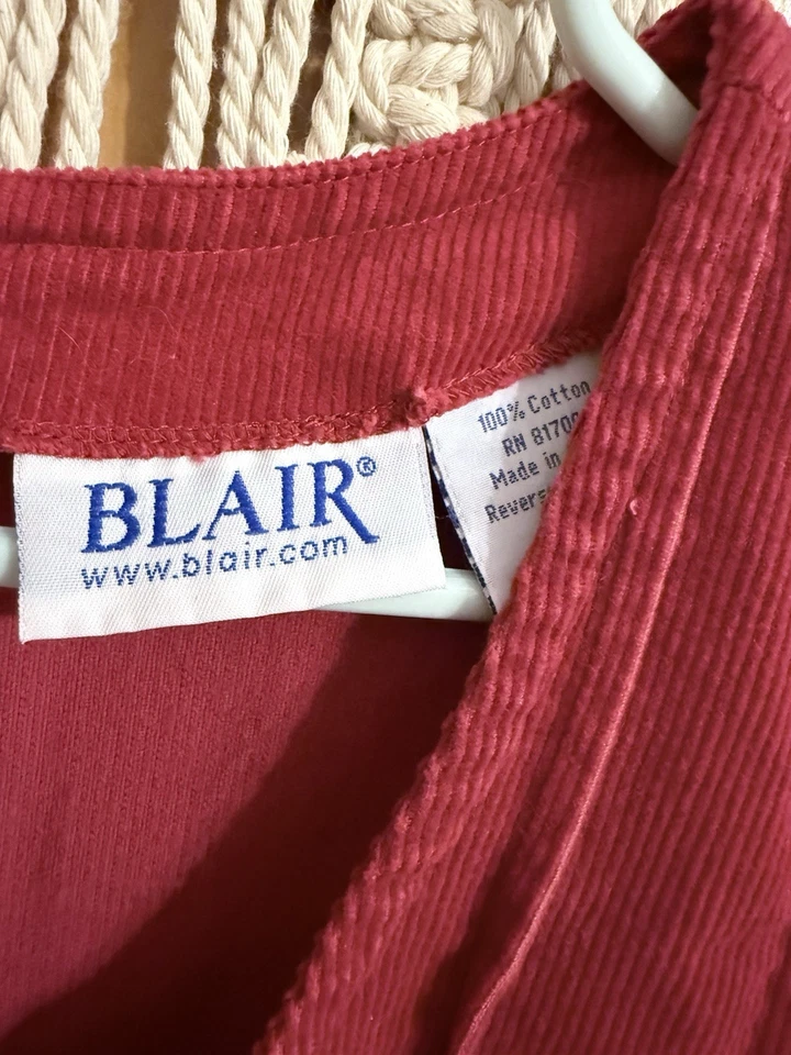 Blair Jumper Dress SML Corduroy Pintuck Forest Green Boho Cottage Country Farm - Image 4 of 4