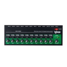 Metal 10 Channel Stereo Mono Audio Mixer 6.35mm Input Output TRS/TS Jacks