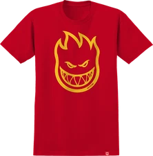 SPITFIRE BIGHEAD SS TSHIRT LARGE  RED/GOLD