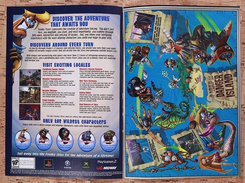 Freaky Flyers PS2 Original 2002 Mock Brochure/Booklet Insert 7" x 10" - Picture 2 of 3