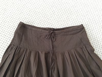 Jupe Longue Bohème JOIE Brodée Fleurs - Taille 8 - Marron Coton - Occasion Parfaite
