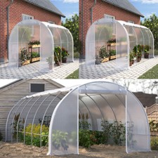 Walk-in Tunnel Greenhouse Gardening Grow Planting Shed Solid Steel Frame Cover