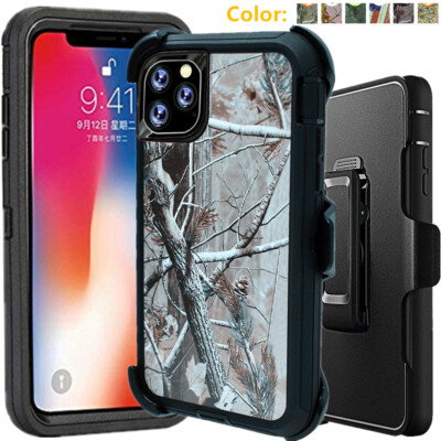 For iPhone 11 11 Pro Max Shockproof Camo Hard Case Clip Fits Otterbox  Defender