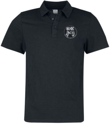 Amplified Men's AC/DC Washed Slub Polo Shirt For Those About to