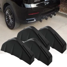 4Pcs Universal Car Rear Bumper Diffuser Fin Spoiler Lip Wing Splitter Black