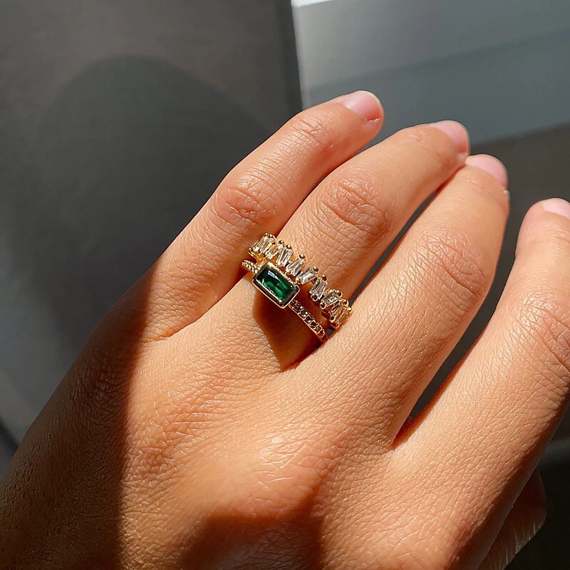 Stainless steel ring green cheap finger