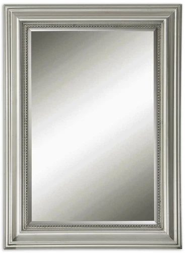 UTTERMOST 12005 B STUART VANITY MIRROR WITH ELEGANT SILVER LEAF WOOD FRAME DECOR - Picture 5 of 6