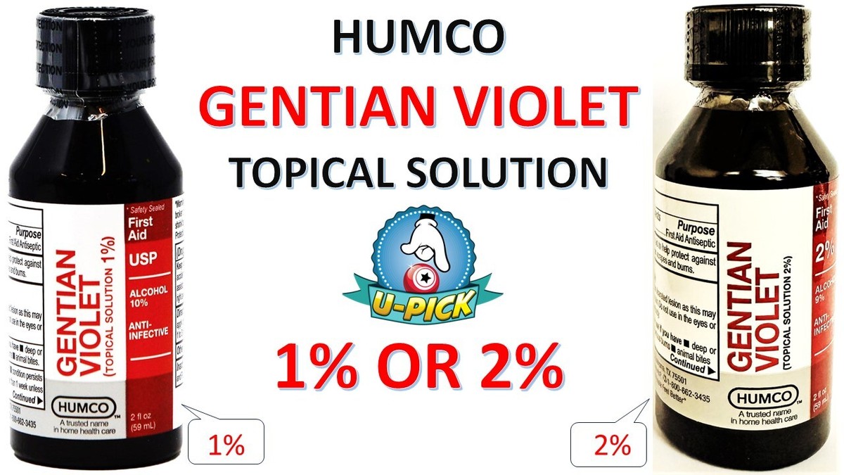 Humco Gentian Violet 2oz TOPICAL SOLUTION (1% OR 2%) USA Fresh Lot 