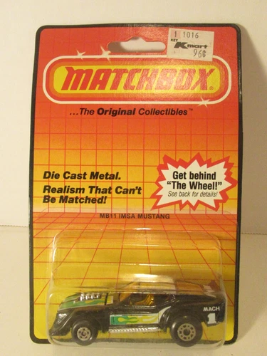 Vintage 1983 Matchbox Diecast Car Original Blister Card MB11 IMSA Mustang Mach 1