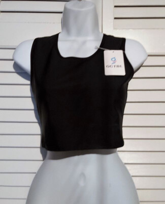 GCTBL Juniors Women's Activewear Workout Seamless Crop Top Black, Size M, NWT