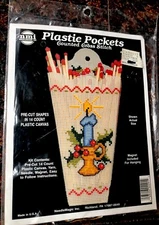 Needle Magic NMI Plastic Pocket Counted Cross Stitch Kit Candle Match Holder New
