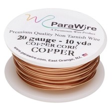 Tarnish Resistant Premium Copper 20 Gauge Round Wrapping Wire 10 Yard Spool