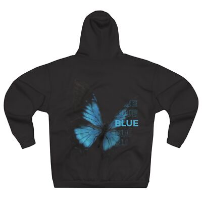 Exklusiver Schwarzer Pullover mit Kunstvollem Schmetterlingsmotiv auf dem Rücken