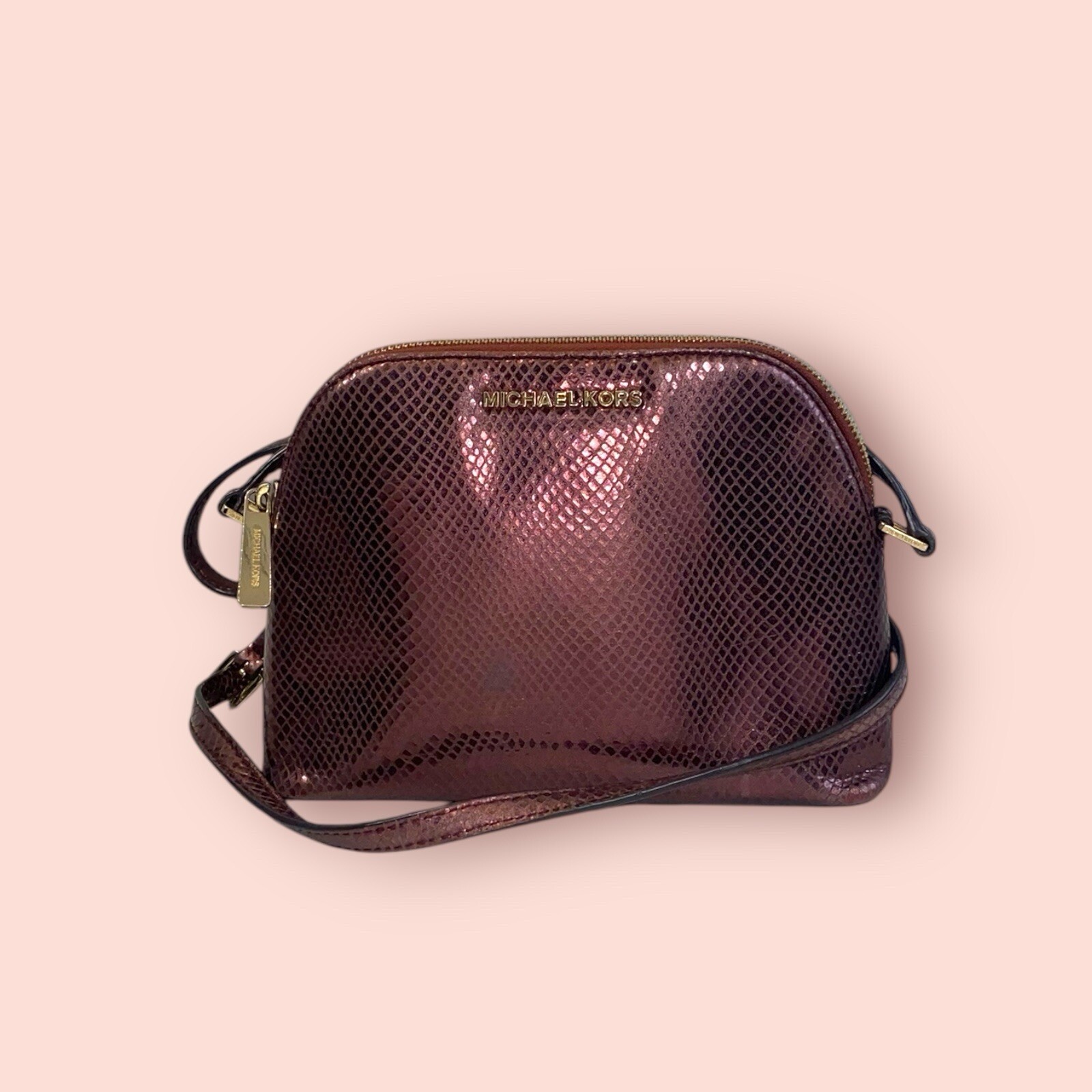 MICHAEL KORS Small Adele Dome Embossed Leather Cr… - image 1