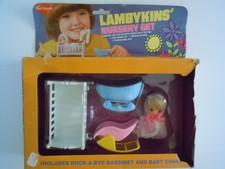 RARO 1970 FUN WORLD KIDDLE CLON CLON OJOS GRANDES BEBÉ CUNAS "LAMBYKINS"