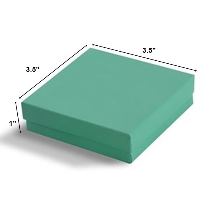 Bulk Teal Cotton Fill Jewelry Gift Boxes Cardboard Supplies Display Packaging