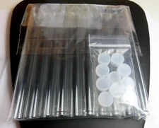 10 Pcs ~ 6 " ~ PLASTIC TUBES + CAPS ~ STORAGE LOT