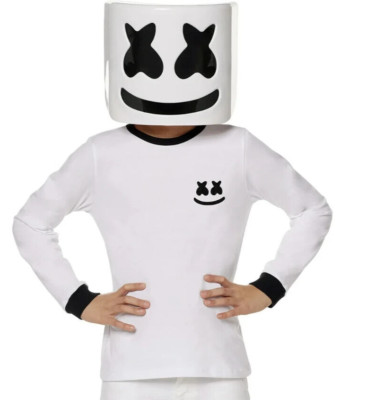 Marshmello Halloween Custome Shirt & Mask Adult Size XL