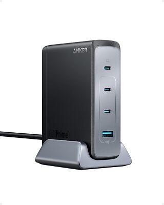 Anker Prime 240W USB C Charger +Base 4-Port Fast GaN Charging for MacBook/iPhone