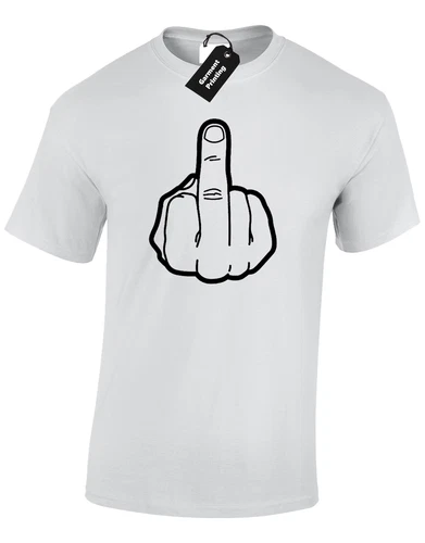 Middle Finger Silhouette Funny Rude Design Swearing Unisex T-Shirt - Bild 11 von 11
