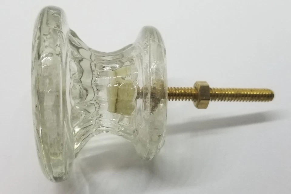 2" Empire Style PRESSED GLASS KNOB Victorian Antique vintage old dresser drawer  - Image 3 of 4