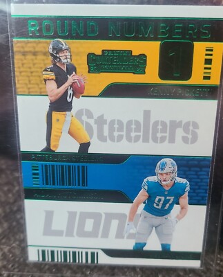 2022 Panini Contenders - Round Numbers Emerald #RN-PH Aidan Hutchinson, Kenny...
