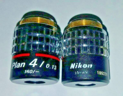 One Nikon Plan 4x / 0.13 Microscope Objective Lens 160/- | eBay