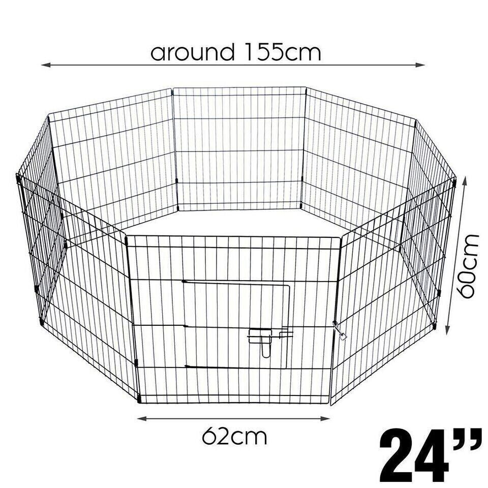 New Pet Dog Playpen Enclosure Cage 8 Panel Puppy Fence Play Pen Foldable Steel