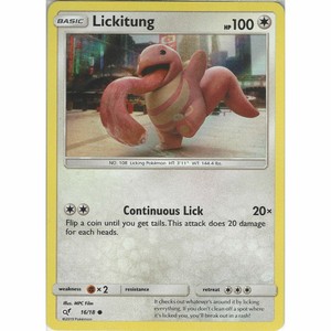 Pokemon Lickitung 16 18 Comun Casi Nuevo Papel De Aluminio Holografico Tarjeta Detective Pikachu Ebay
