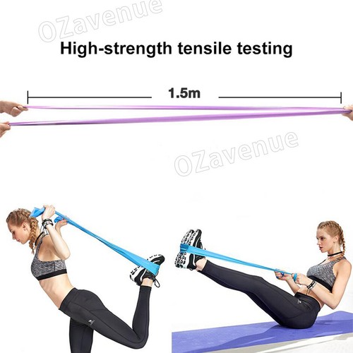 1.5m Elastic Yoga Stretch Resistance Bands Exercise Fitness Band Theraband - Picture 8 of 16