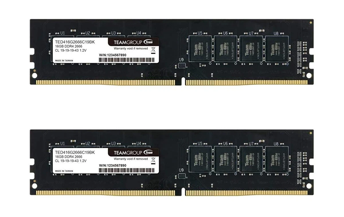 TEAMGROUP Elite DDR4 64GB Kit (2 x 32GB) 3200MHz (PC4-25600) CL22 Unbuffered