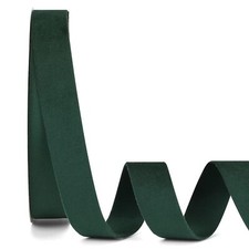 Dark Green Velvet Ribbon Double Faced 1 Inch x 20YdGreat for Christmas Tree O...