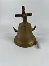 Solid Brass Vintage Door Bell with Ship Anchor Wall Hanging Decor Wall Mounted