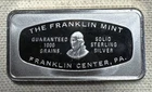 1000 Grains .925 Solid Sterling Silver Franklin Mint Art Bar - Christmas 1973