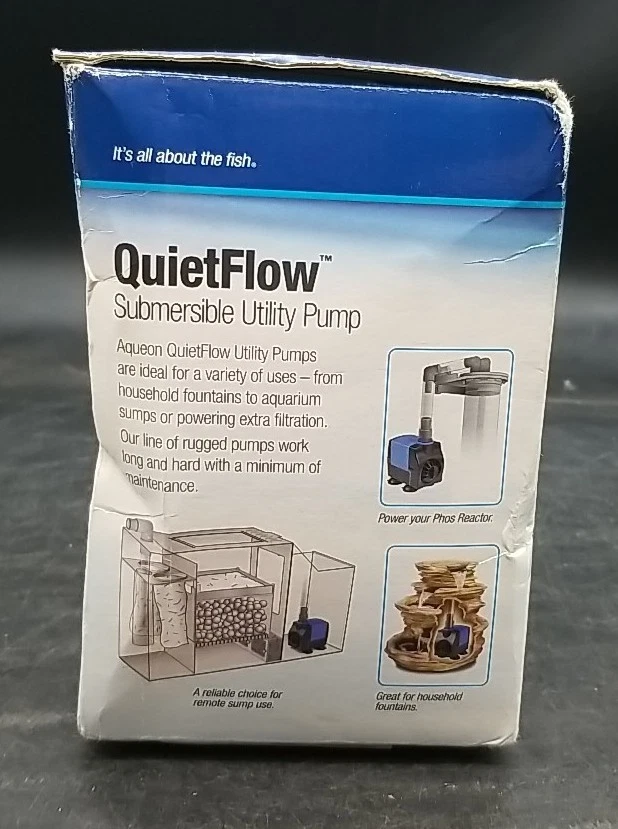Aqueon погружной коммунальный насос QuietFlow аквариумная вода поток AQ2300 317-608 галлонов в час - Изображение 4 из 4