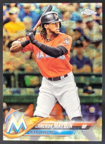 2018 Topps Chrome Sapphire Cameron Maybin SuperFractor 1/1 Marlins LF2