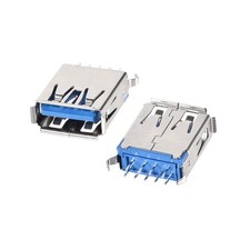 30PCS USB 3.0 Type A Female Socket Connector Port 9-Pin DIP 180 Degree Adapter