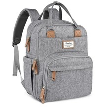 Ruvalino Baby Large Travel Diaper Bag Backpack Gray Zippered Compartments More