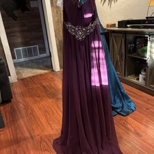 May Queen Size 4 Long Strapless Dress With Beading Around The Bottice