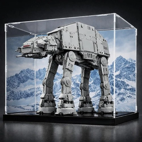 Large Acrylic Display Case for LEGO 75313 AT-AT Dustproof Clear with Background