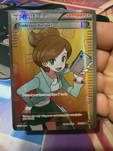 2013 Professor Juniper Pokemon Full Art 116/116 Plasma Freeze Holo Played