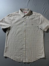 Penguin Munsingwear Heritage Slim Fit Mens Large Brown Checks Short Sleeve Shirt