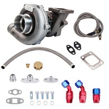 Turbocompressore universale T3T4 T04E A/R .63 turbina 5 bulloni flangia + tubo olio