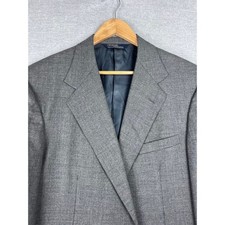 Polo Ralph Lauren Mens Grey Wool Blazer Sport Coat 2 Button Made in USA 46R 80s