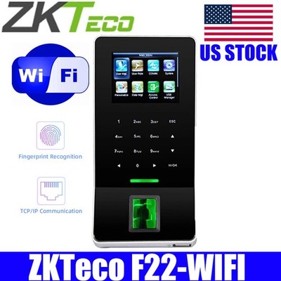 ZKTeco F22 Biometric Fingerprint Password Time Clock TCP/IP Door Attendance WiFi