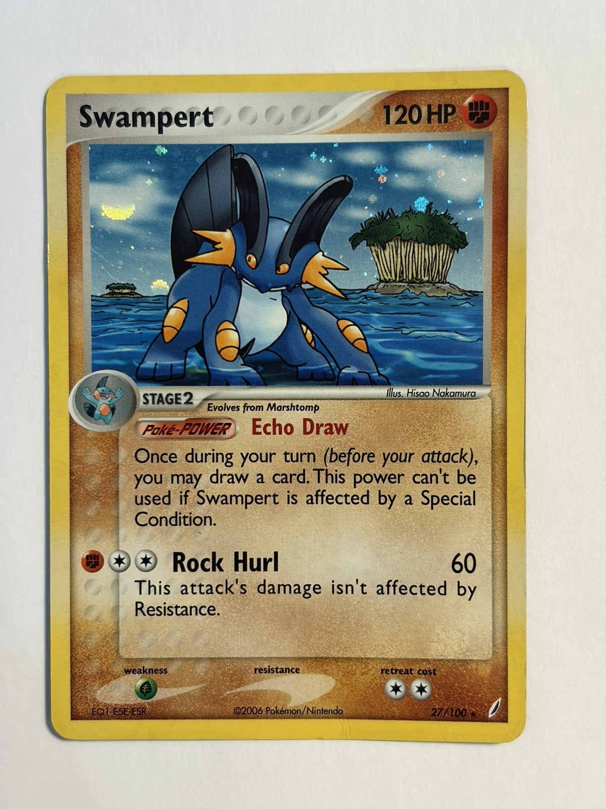 Pokemon Card Swampert HOLO 27/100 EX Crystal Guardians Set Rare!