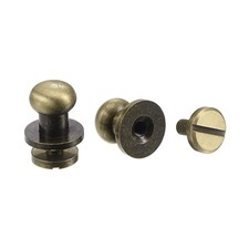 10 Set 8mm Brass Round Head Stud Screw Rivets for DIY Leather Craft Bronze Tone