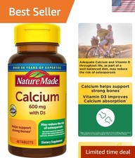 Calcium 600 mg with Vitamin D3 - Daily Support for Bone Wellness, 60 Tablets